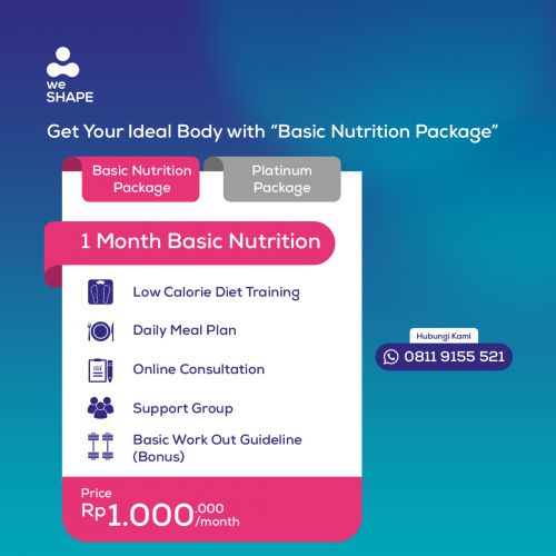 1 Month Basic Nutrition Package - WeShape Pendampingan Diet